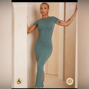 NWT Oh Polly Alira Cap Sleeve Open Back Maxi Dress in Teal 💙